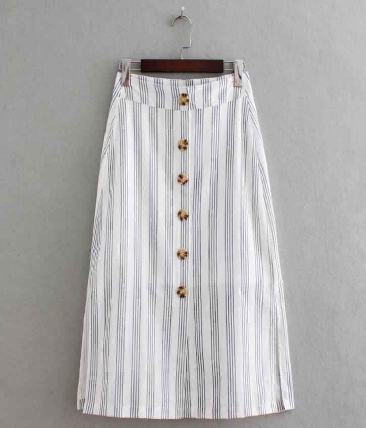 Chic Striped Midi Skirt