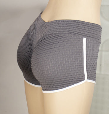 Women's Solid Jacquard Sports Yoga Shorts (Europe & USA)