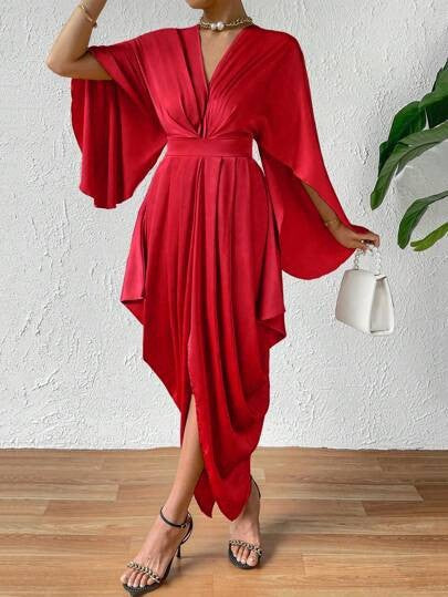Pleated Wave Dress for Women